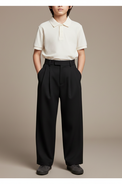 Pantalon À Pince 711b - Noir Polyester - vue 3