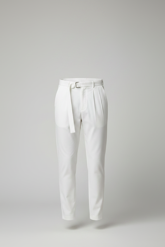 Pantalon À Pince Blanc Plissé Élégant Homme - Polyester - vue 3