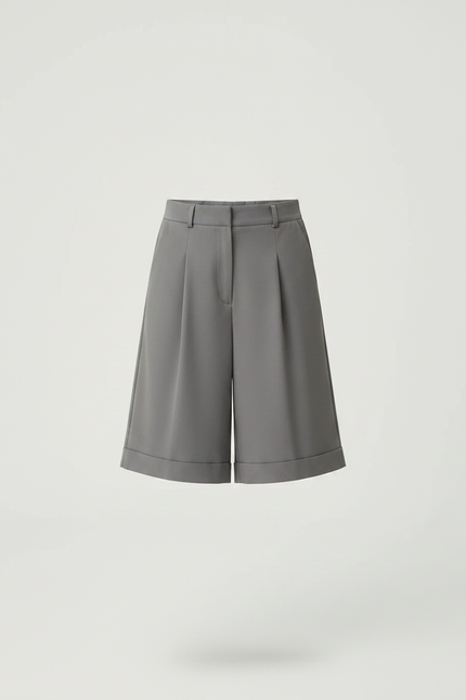 Pantalon À Pince Gris Ample Droit Court Fille - Gabardine - vue 3