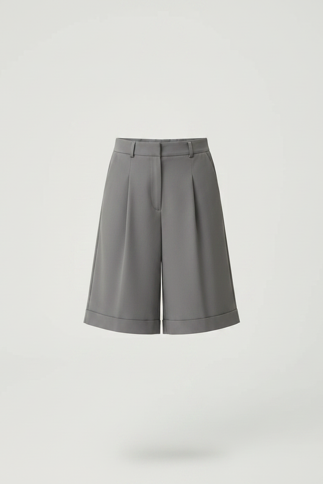 Pantalon À Pince Gris Ample Droit Court Fille - Gabardine - vue 3