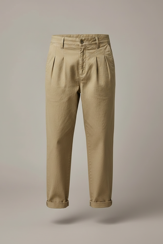 Pantalon À Pince 6942 - Kaki Gabardine - vue 3