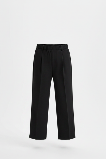 Pantalon À Pince Noir Droit Ample Enfant Élégant - Gabardine - vue 3