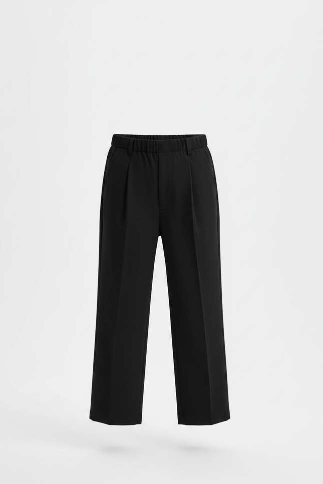 Pantalon À Pince Noir Droit Ample Enfant Élégant - Gabardine - vue 3