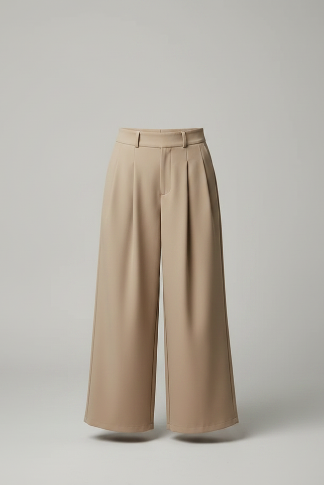 Pantalon À Pince Beige Ample Plissé Élégant Fille - Polyester - vue 3