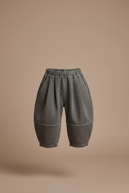 Pantalon À Pince Gris Ample Décontracté Enfant - Molleton - vue 3