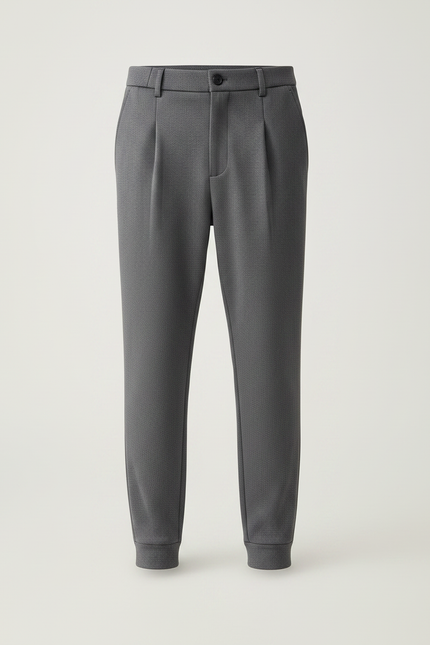 Pantalon À Pince Gris Élégant Plissé Garçon Décontracté - Maille - vue 3