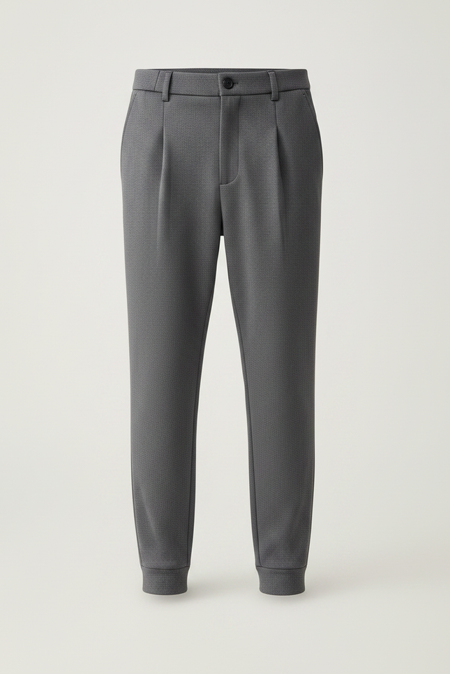 Pantalon À Pince Gris Élégant Plissé Garçon Décontracté - Maille - vue 3