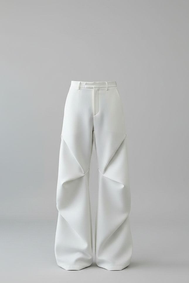 Pantalon Blanc À Pince Homme - Polyester - vue 3