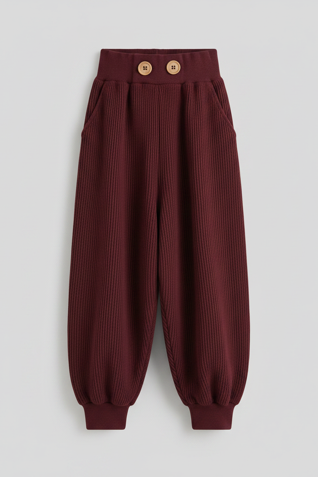 Pantalon À Pince Bordeaux - Molleton - vue 3