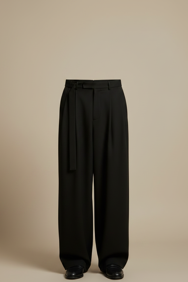 Pantalon À Pince Baggy - Noir Polyester - vue 3