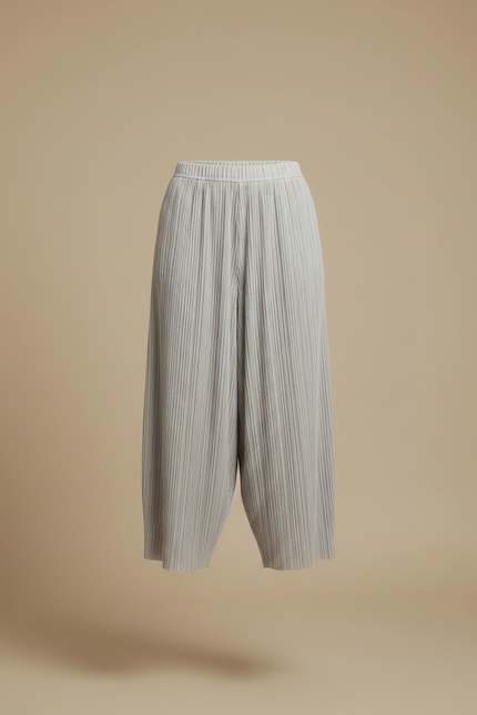 Pantalon À Pince Plissé Gris Fluide Confortable Femme - Polyester - vue 3