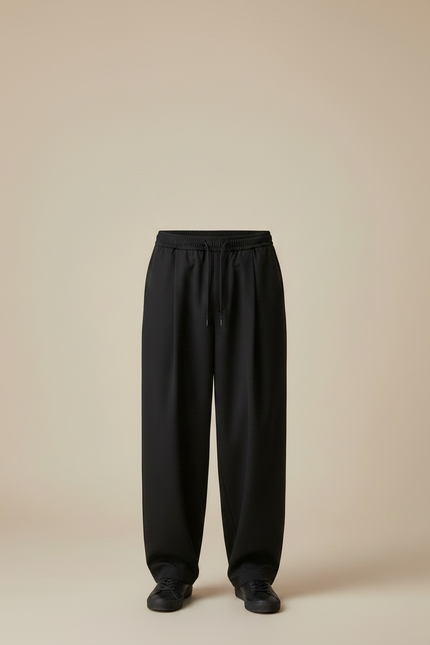 Pantalon À Pince Noir Ample Décontracté Homme Cordon - Polyester - vue 3