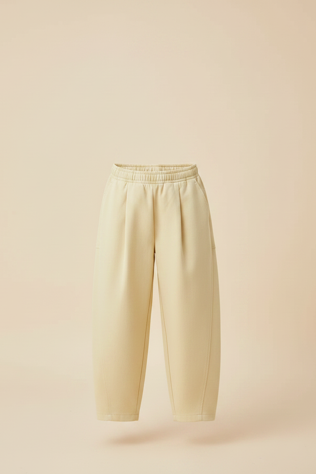 Pantalon À Pince Jaune Plissé Ample Enfant Décontracté - Gabardine - vue 3