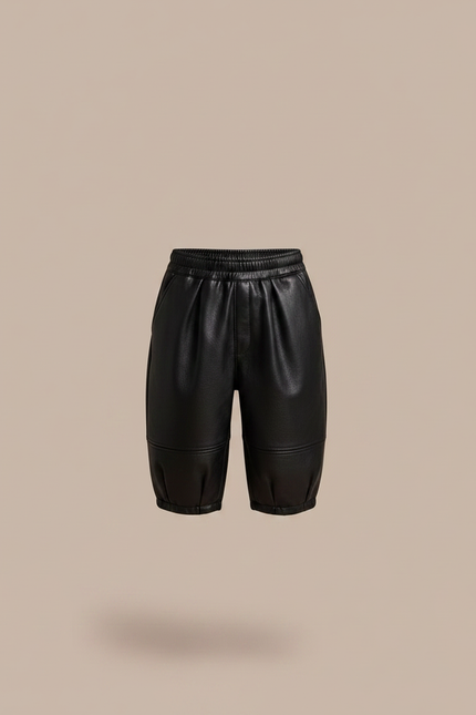 Pantalon À Pince Noir Similicuir Ample Enfant - Simili cuir - vue 3
