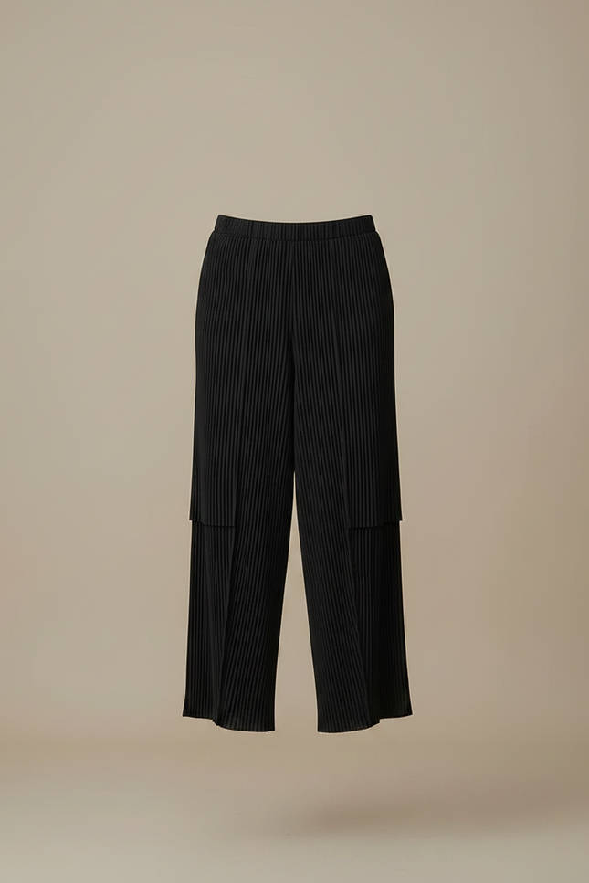 Pantalon À Pince E739 - Noir Polyester - vue 3