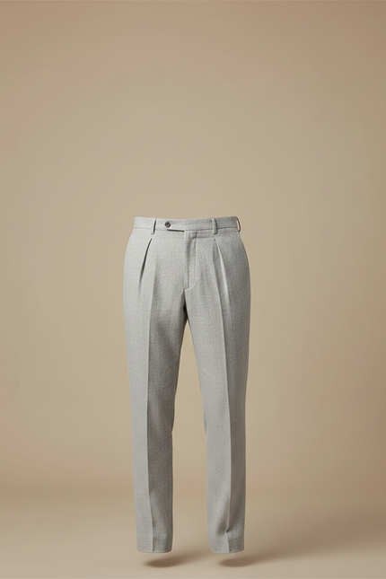 Pantalon À Pince Droit - Gris Gabardine - vue 3