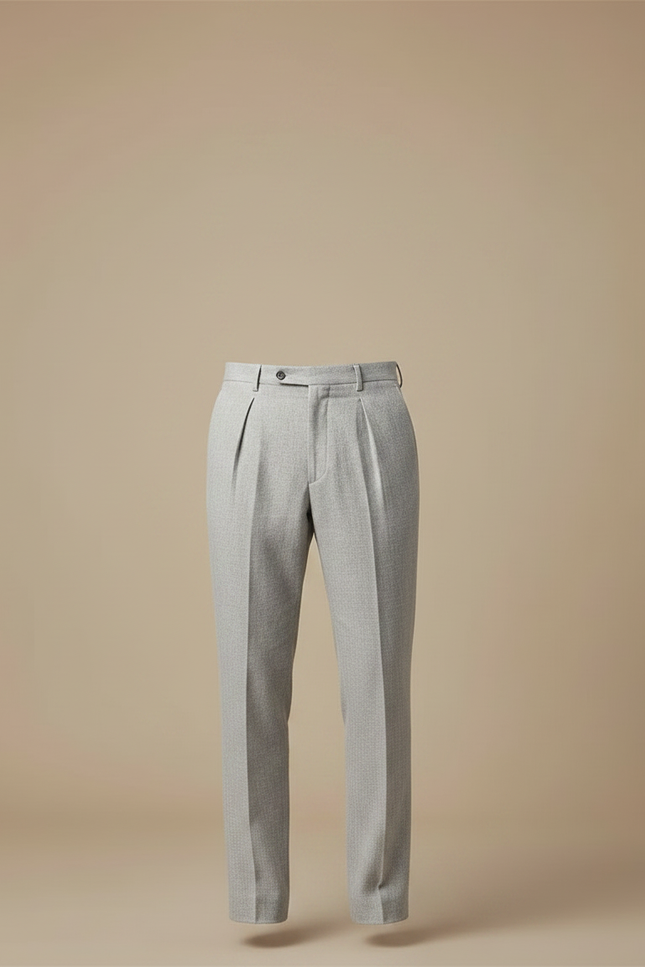 Pantalon À Pince Droit - Gris Gabardine - vue 3