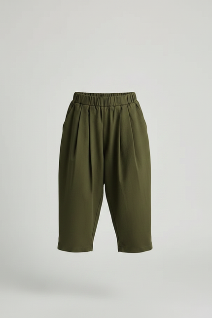 Pantalon À Pince Kaki Ample Décontracté Enfant Coton - vue 3