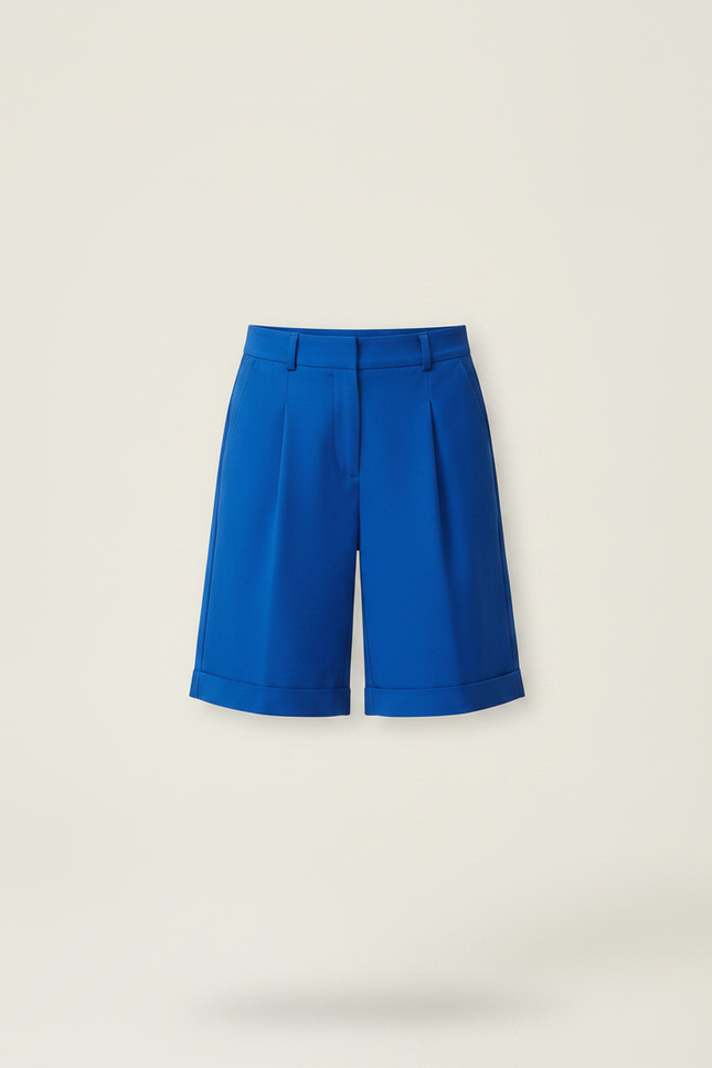 Pantalon À Pince Bleu Royal Droit Ample Court Fille - Polyester - vue 3