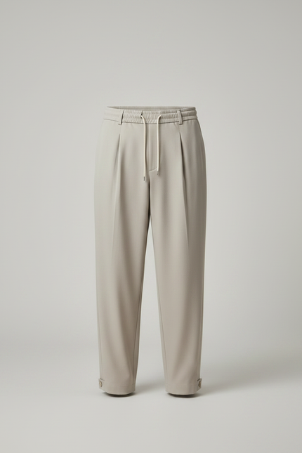 Pantalon À Pince Élastique Homme - Beige Gabardine - vue 3