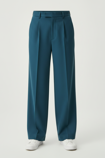 Pantalon À Pince Bleu Canard Droit Garçon Élégant - Polyester - vue 3