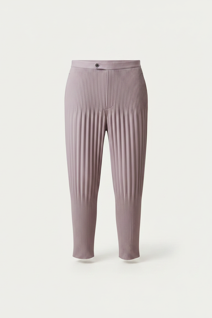 Pantalon À Pince Plissé Violet Ample Décontracté Homme - Polyester - vue 3
