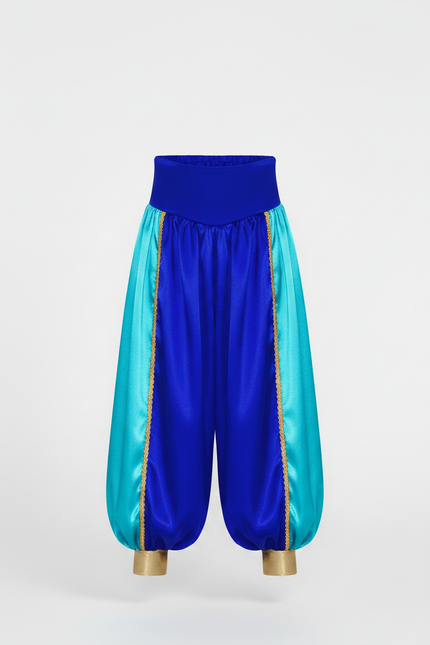 Pantalon À Pince Bleu Satiné Ample Enfant Thème Arabe - vue 2