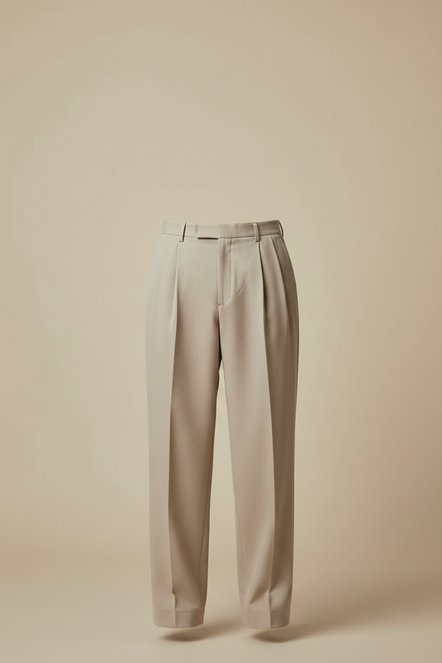 Pantalon À Pince Homme Beige - Gabardine - vue 3