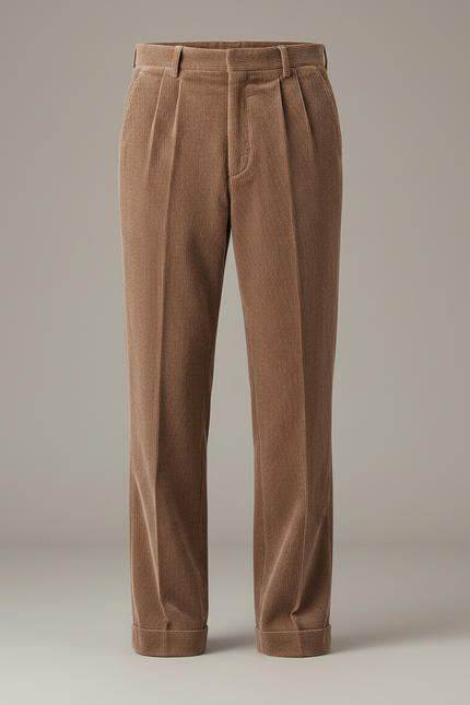 Pantalon À Pince 7fe8 - Camel Cordé - vue 3