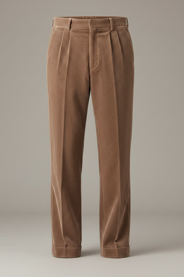 Pantalon À Pince 7fe8 - Camel Cordé - vue 3