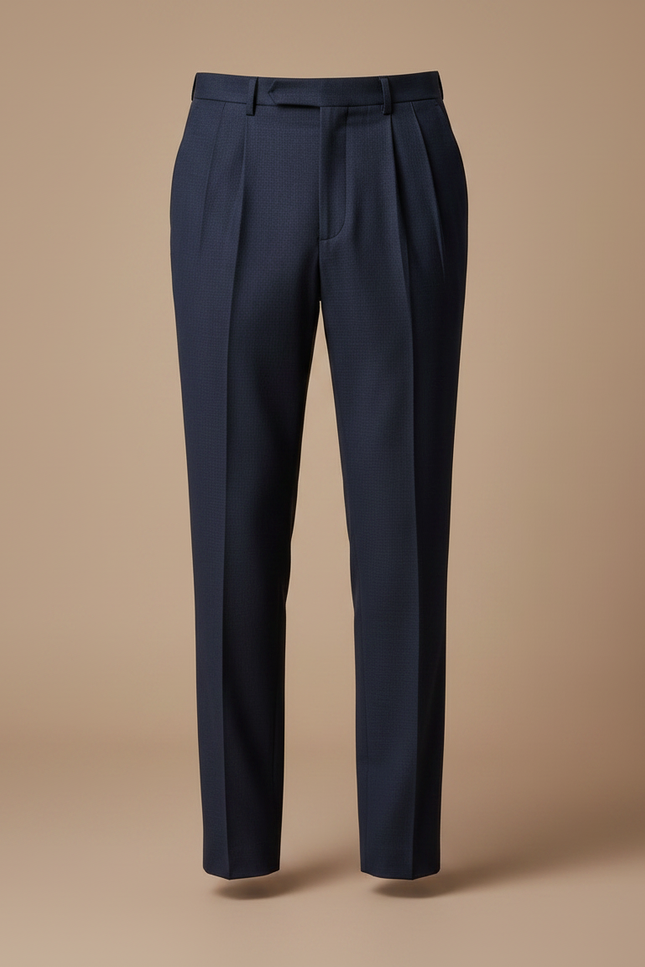 Pantalon À Pince Bleu Marine Homme - Gabardine - vue 3