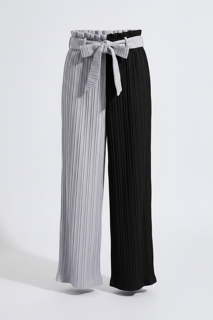 Pantalon À Pince Bicolore Plissé Ample Fille - Multicolore Polyester - vue 3