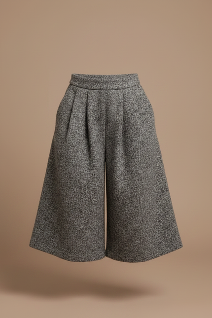 Pantalon À Pince Gris Chiné Ample Hiver Enfant - Tweed - vue 3