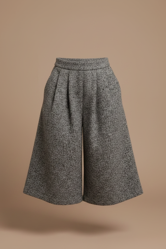 Pantalon À Pince Gris Chiné Ample Hiver Enfant - Tweed - vue 3
