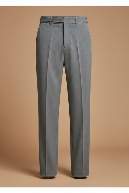 Pantalon À Pince Gris Élégant Droit Décontracté Homme - Polyester - vue 3