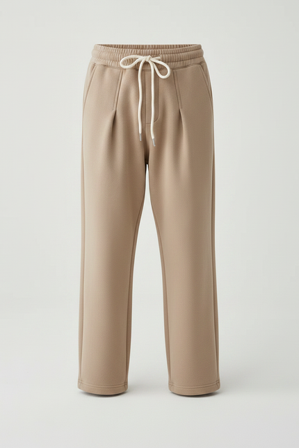 Pantalon À Pince Beige Ample Molleton Enfant Décontracté - vue 3