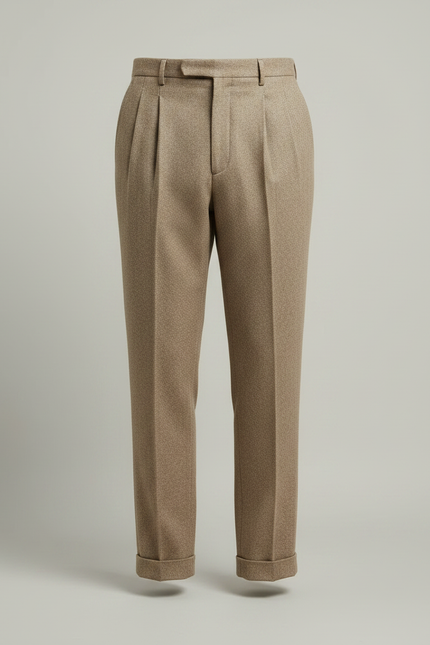 Pantalon À Pince B8c5 - Marron Tweed - vue 3