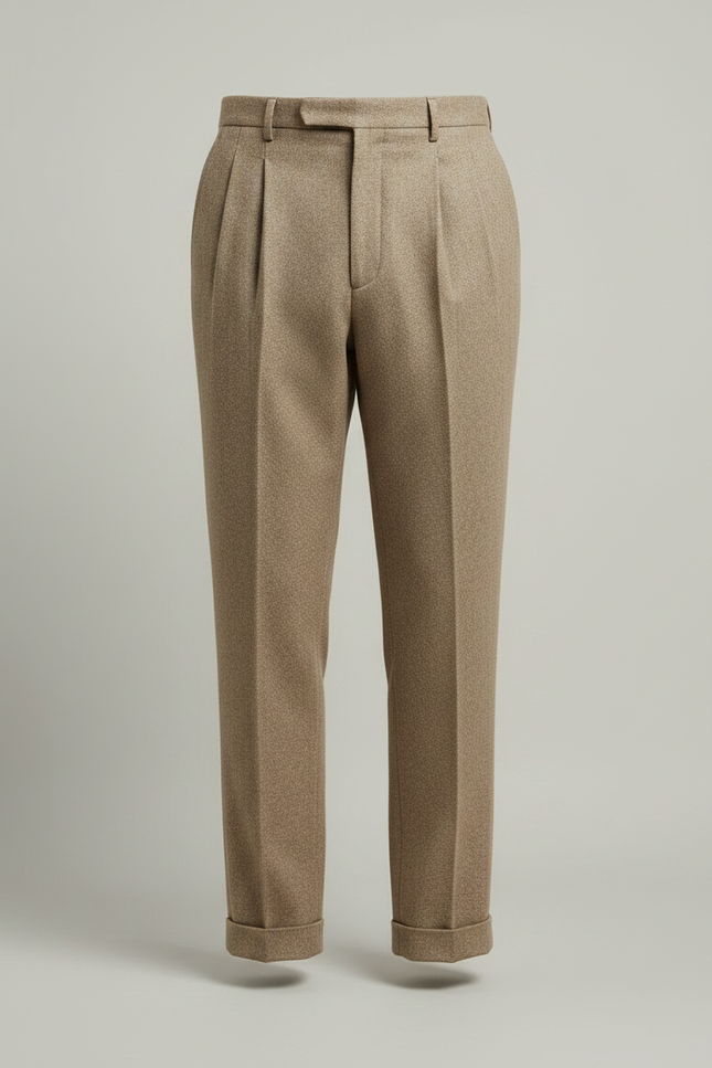 Pantalon À Pince B8c5 - Marron Tweed - vue 3