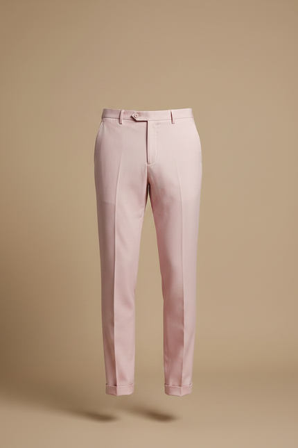 Pantalon À Pince Rose Droit Élégant Homme - Gabardine - vue 3