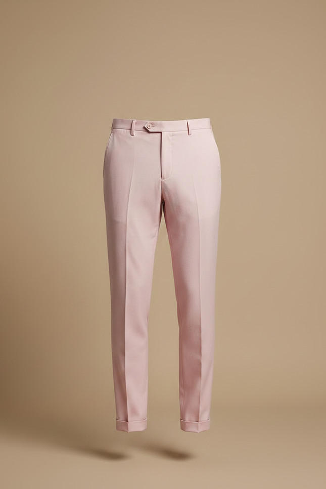 Pantalon À Pince Rose Droit Élégant Homme - Gabardine - vue 3