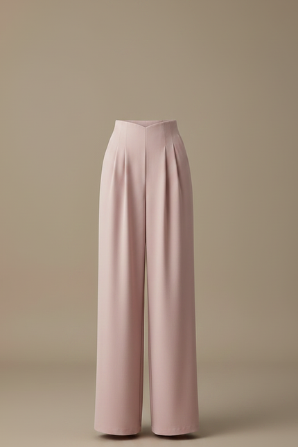 Pantalon À Pince Rose Plissé Fluide Élégant Femme - Polyester - vue 3