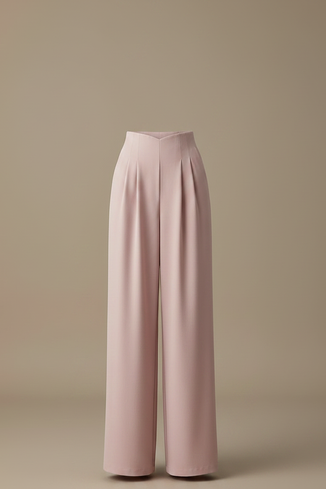 Pantalon À Pince Rose Plissé Fluide Élégant Femme - Polyester - vue 3