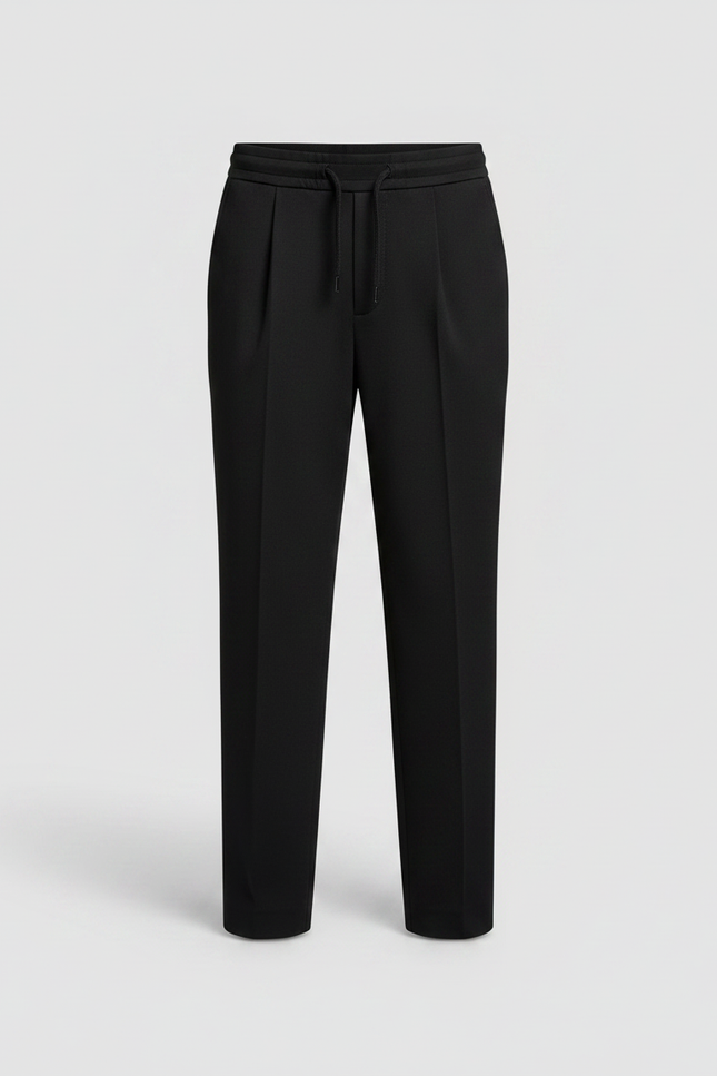 Pantalon À Pince Noir Droit Cordon Décontracté Garçon - Gabardine - vue 3