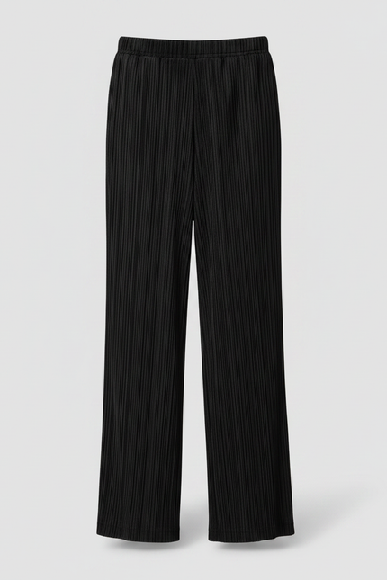 Pantalon À Pince Plissé Noir Ample Décontracté Enfant - Polyester - vue 3