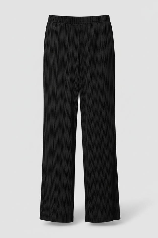 Pantalon À Pince Plissé Noir Ample Décontracté Enfant - Polyester - vue 3