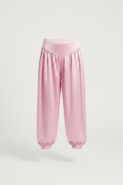 Pantalon À Pince Rose Satiné Fluide Enfant - vue 3