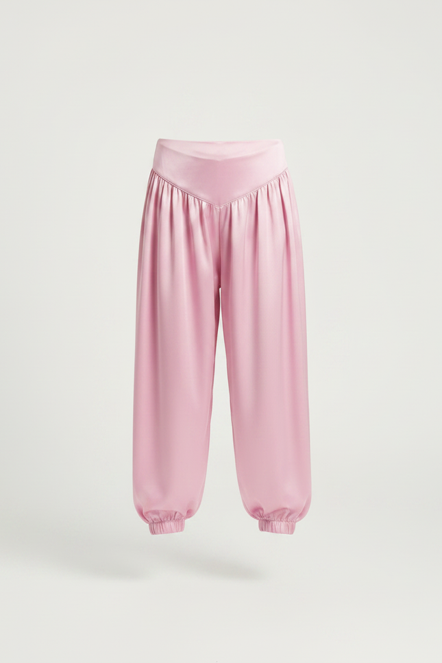 Pantalon À Pince Rose Satiné Fluide Enfant - vue 3