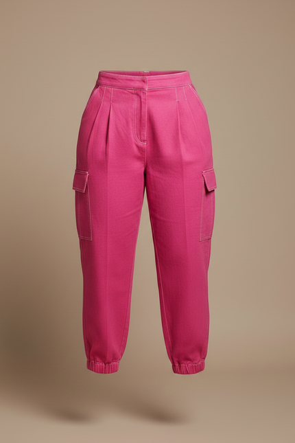 Pantalon À Pince Femme Ronde - Rose Toile - vue 3