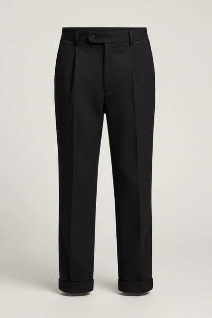 Pantalon À Pince Noir Plissé Élégant Enfant - Gabardine - vue 3