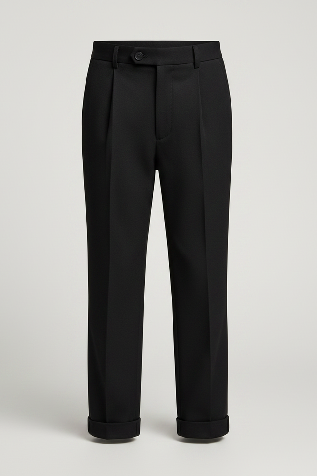 Pantalon À Pince Noir Plissé Élégant Enfant - Gabardine - vue 3
